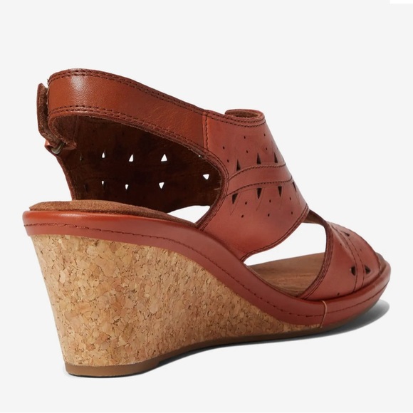 COBB HILL - Janna Perf Sling Back Cork Wedge Sandal Russet Color    US 7… - Picture 5 of 11